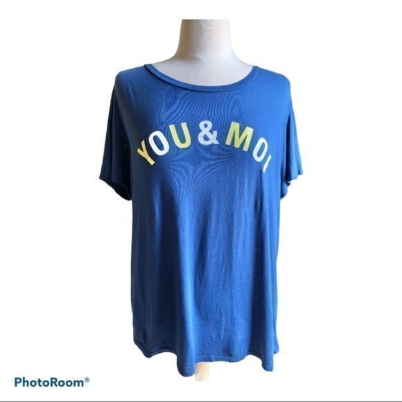 Sundry Tops - Sundry You & Moi navy tee medium
